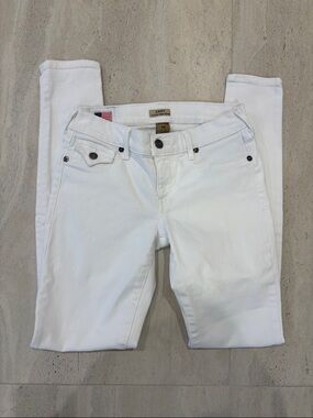 True Religion Casey Low Rise Super Skinny Jeans Women’s 26 White Stretch Denim